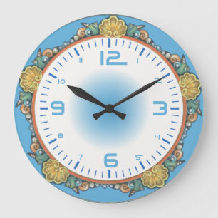 Blue sea large clock
