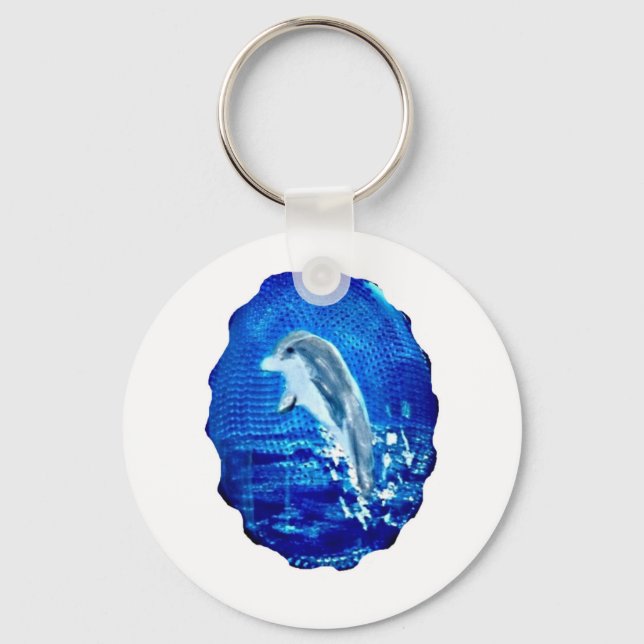 Blue Sea Leaping Dolphin Keychain (Front)
