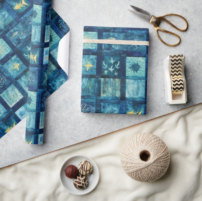 Blue Sea Ocean Beach Wrapping Paper (Crafts)
