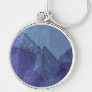 Blue sea ocean nature abstract painting art keychain