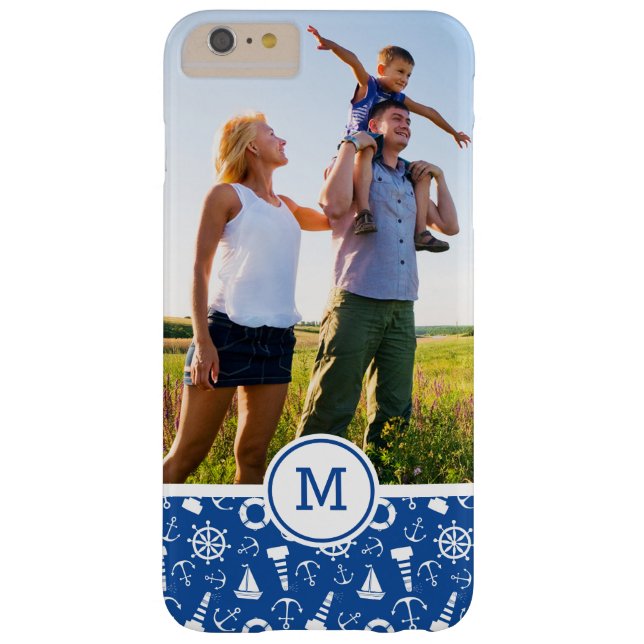 Blue Sea Pattern| Add Your Initial Case-Mate iPhone Case (Back)