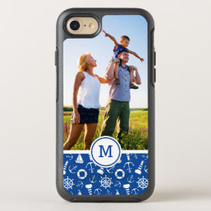 Blue Sea Pattern  Add Your Initial OtterBox Symmetry iPhone 8/7 Case