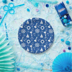 Blue Sea Pattern Paper Plate