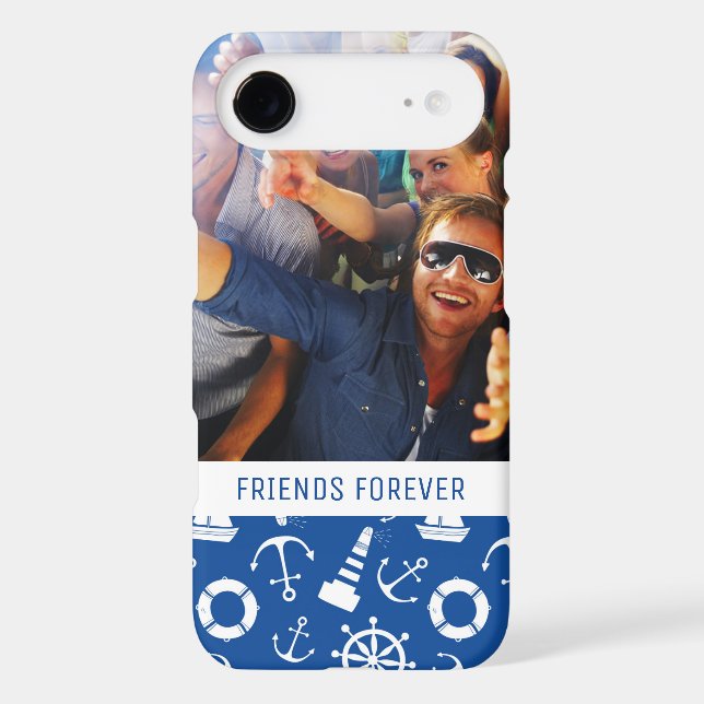 Blue Sea Pattern | Your Photo & Text Case-Mate iPhone Case (Back)