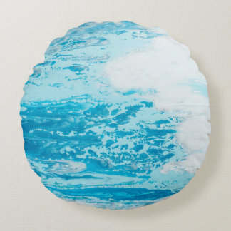 Blue sea round pillow