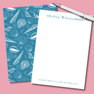 Blue Sea Shell Coastal Card