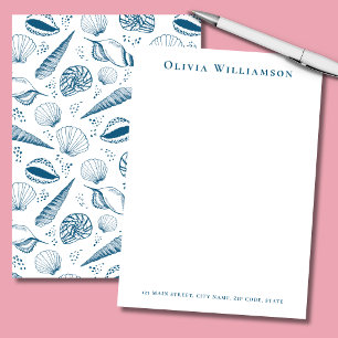 Blue Sea Shell Coastal Card