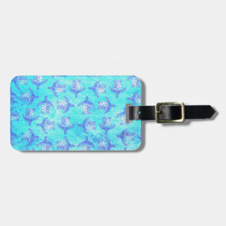 Blue Sea Turtle Print Luggage Tag