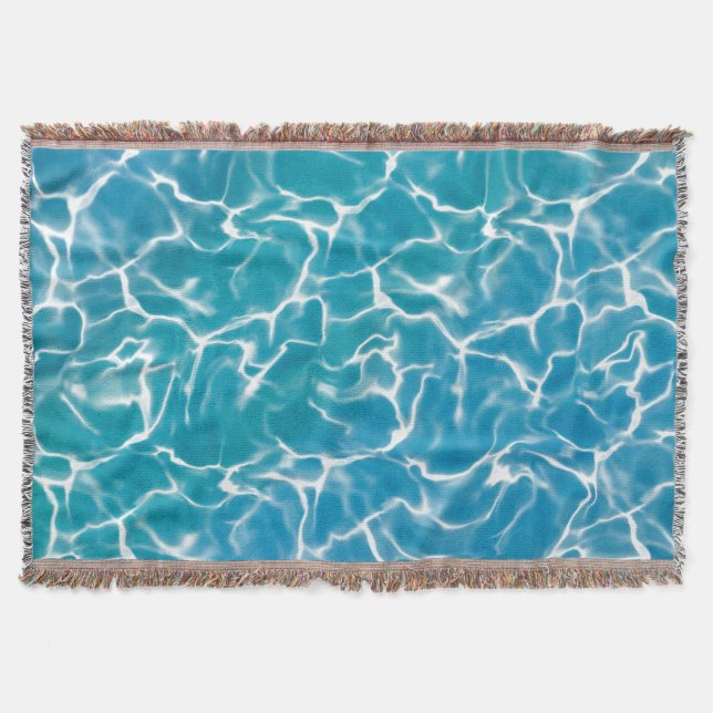 Blue Sea Water* Throw Blanket (Front)
