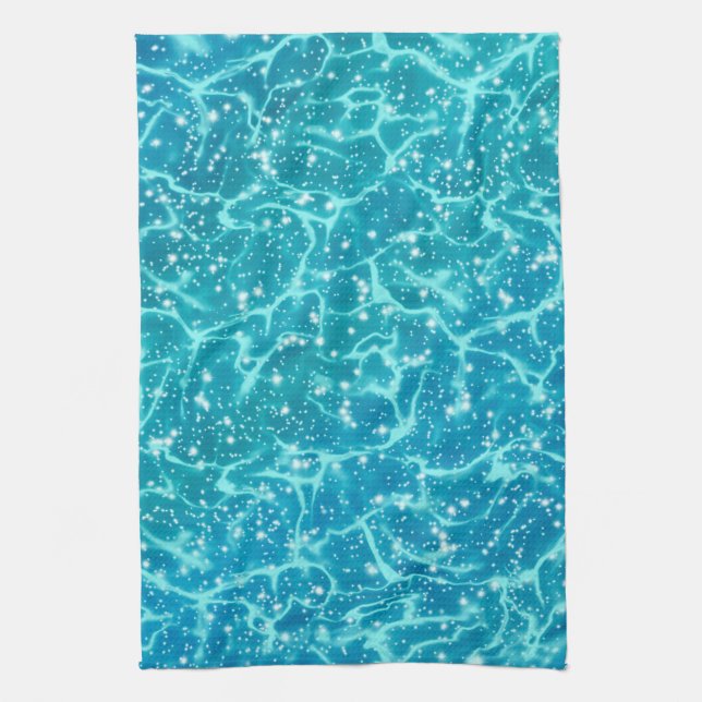 Blue sea Water with Sparkles Kitchen Towel (Vertical)