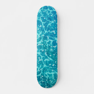 Blue sea Water with Sparkles Skateboard