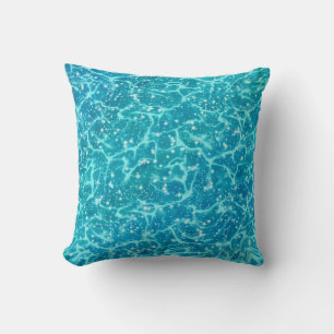 Blue Sea Water with Sparkles Throw Pillow