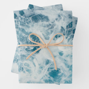 Blue Sea Water Wrapping Paper Sheet