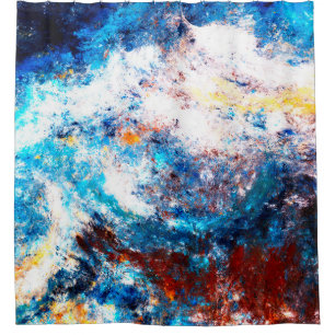 Blue sea wave. Artistic splashes of bright paints.