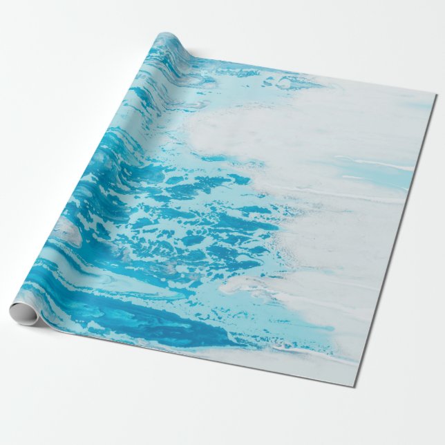 Blue sea wrapping paper (Unrolled)