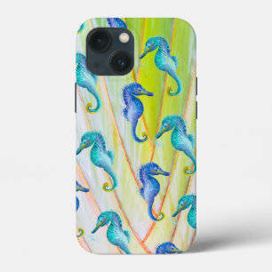 Blue Seahorse Apple iPhone 13 mini Coque