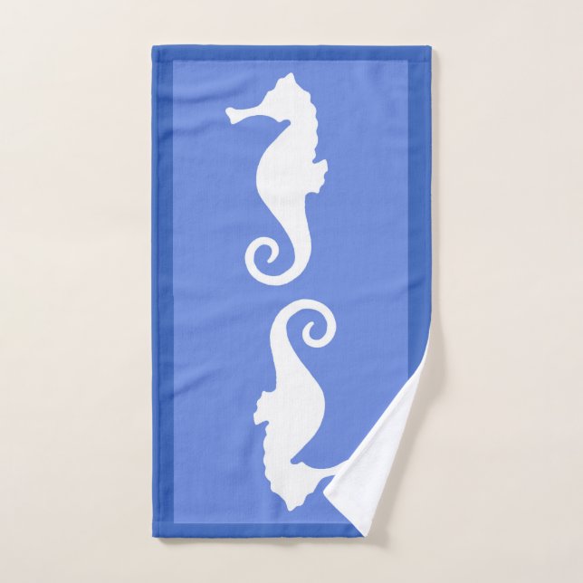 Blue Seahorse Hand Towel (Hand Towel)