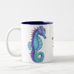 Blue Seahorse Mug