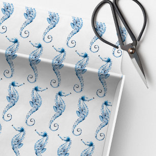 Blue Seahorse Ocean Theme Tissue Paper