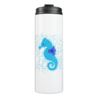 Blue Seahorse On Distressed Background