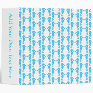 Blue Seahorse Pattern Binder