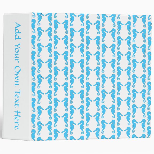 Blue Seahorse Pattern Binder (Front/Spine)