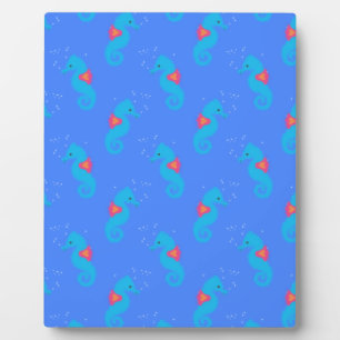 Blue Seahorse Pattern Plaque