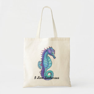 Blue Seahorse Tote Bag