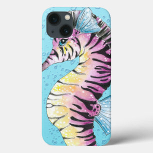 Blue Seahorse Zebra iPhone 13 Case