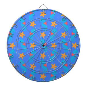 Blue Seahorses And Starfish Pattern Dartboard