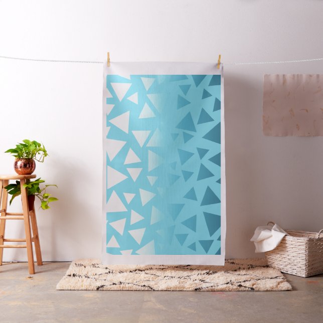 Blue Seamless Triangles Pattern Fabric (In Situ)