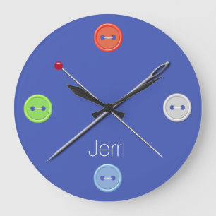 Blue Seamstress Wall Clock