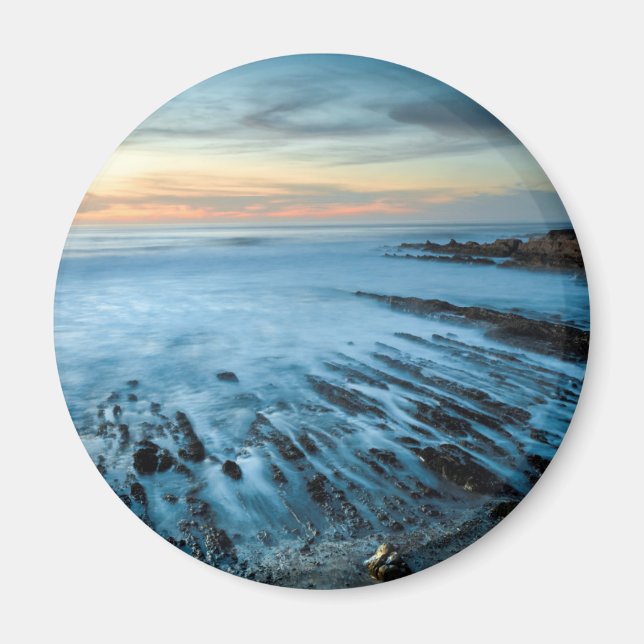 Blue seascape at sunset, California Magnet (Front)