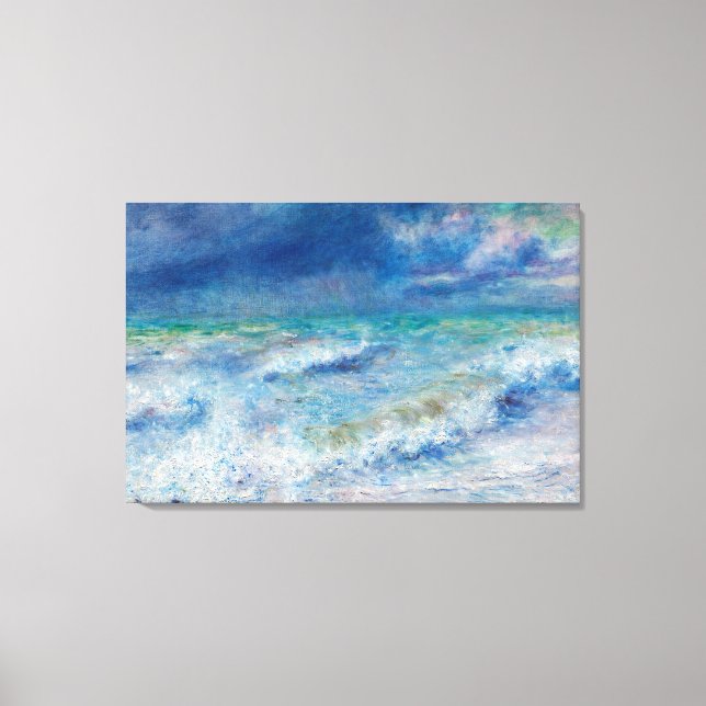 Blue Seascape by Renoir Impressionist Painting Canvas Print (Front)