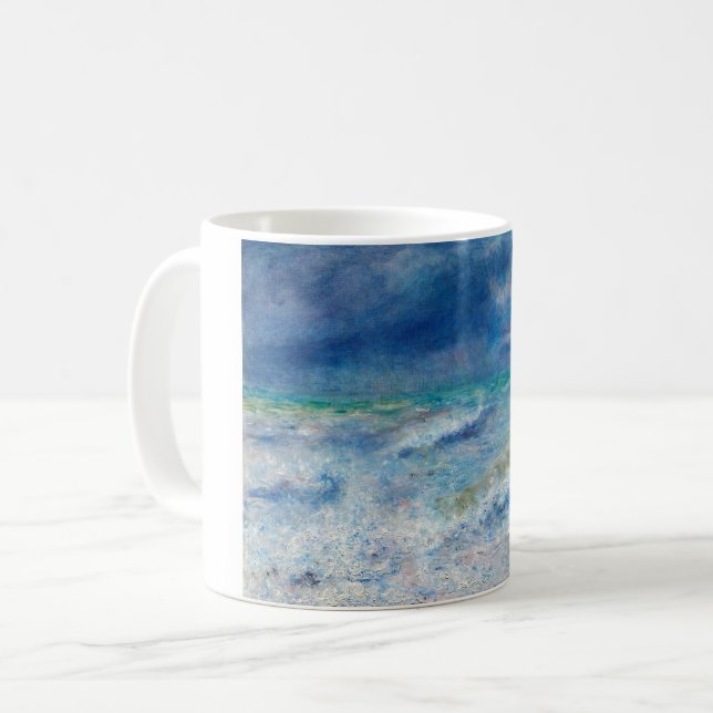 Blue Seascape by Renoir Impressionist Painting Coffee Mug (Front Left)