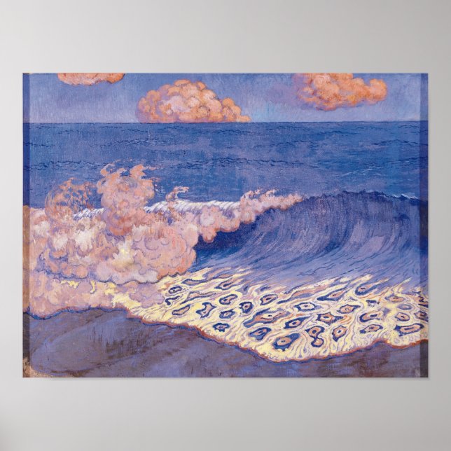 Blue seascape, Wave Effect, c.1893 Poster (Front)