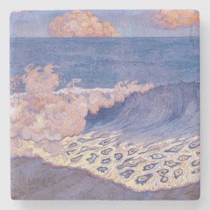 Blue seascape, Wave Effect, c.1893 Stone Coaster