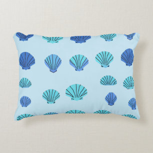 Blue Seashell Accent Pillow