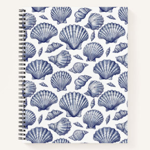Blue Seashell Beach Carnet à thème en spirale