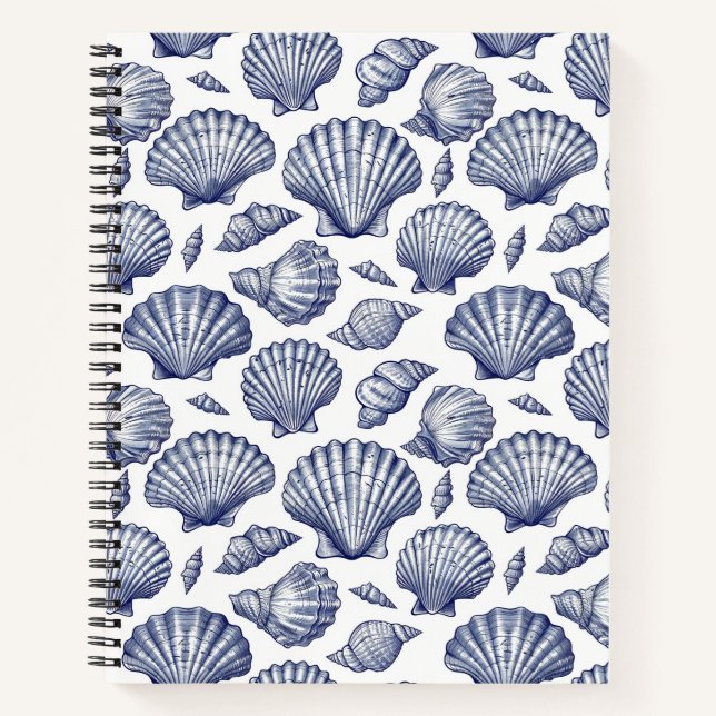 Blue Seashell Beach Carnet à thème en spirale (Devant)