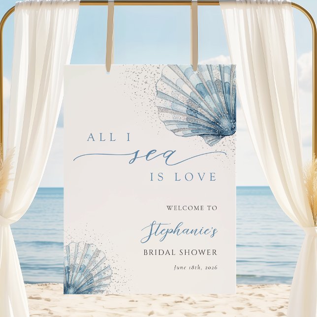 Blue Seashell Bridal Shower Poster (Creator Uploaded)