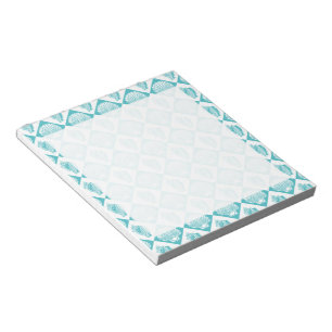 Blue Seashell Diamond Nautical Beach Notepad