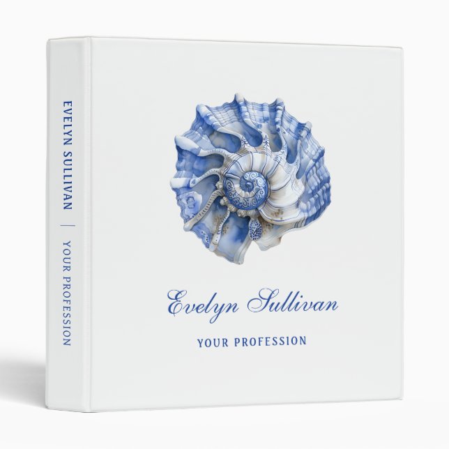 Blue seashell logo binder (Front/Spine)