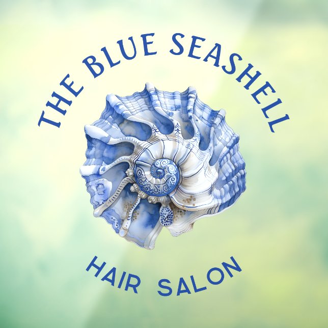 Blue seashell logo business window cling (Sheet 3)