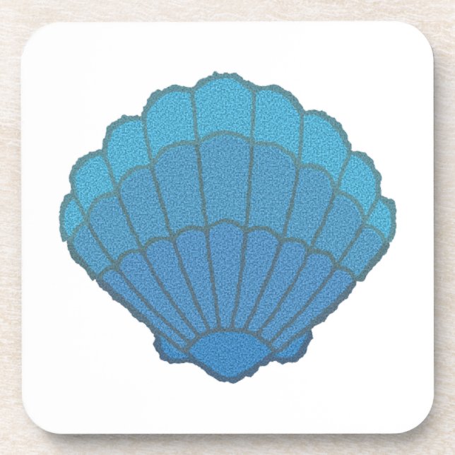 Blue Seashell Mosaic Coaster (Front)