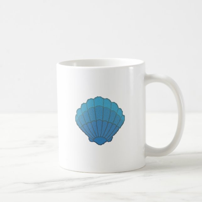 Blue Seashell Mosaic Coffee Mug (Right)