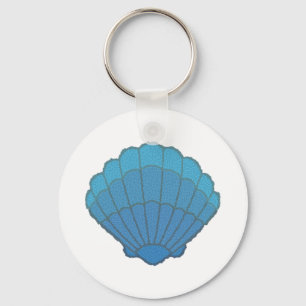 Blue Seashell Mosaic Keychain