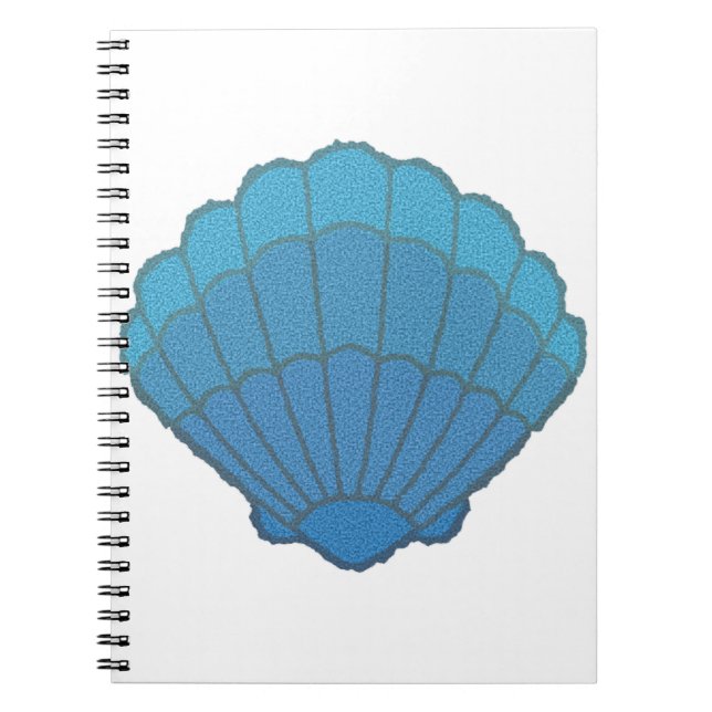 Blue Seashell Mosaic Notebook (Front)