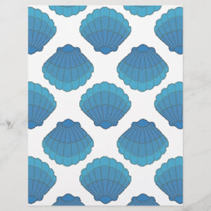 Blue Seashell Mosaic Pattern