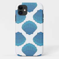 Blue Seashell Mosaic Pattern